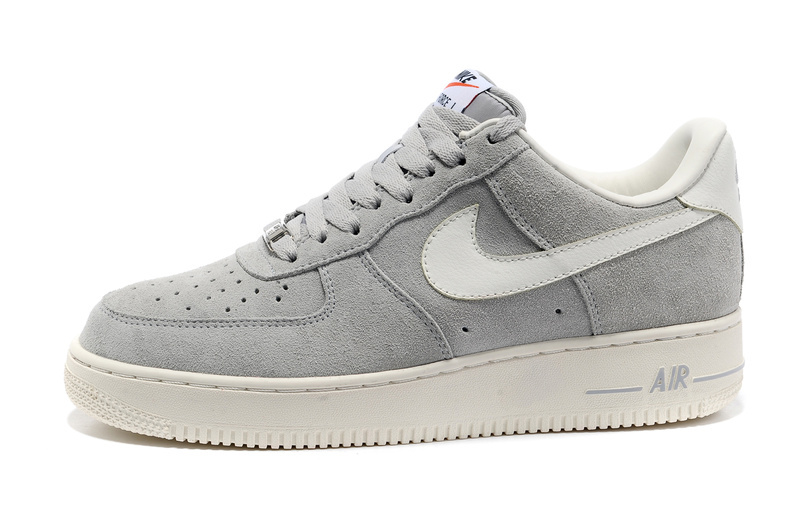 Chaussure Nike Air Force One Basse Gris Pas Cher Pour Homme